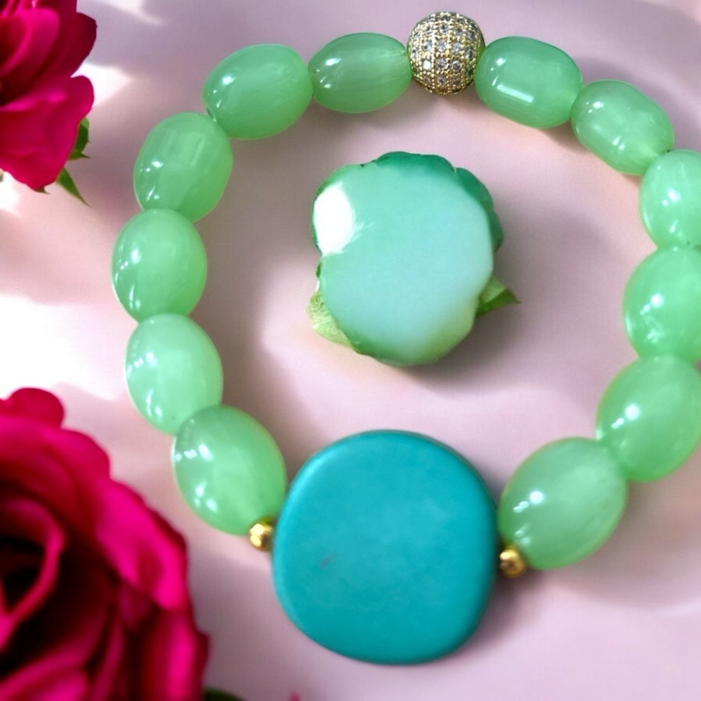 #006 Green Jade Bracelet 12mm